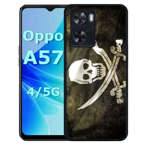 Coque pour oppo a57 - drapeau de pirate - silicone - noir