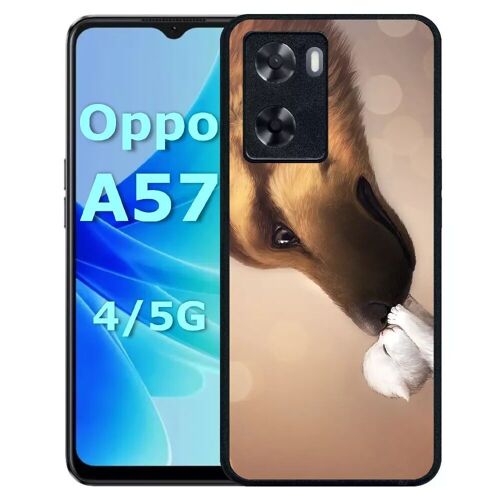 Coque pour oppo a57 - amour de chaton chien - silicone - noir