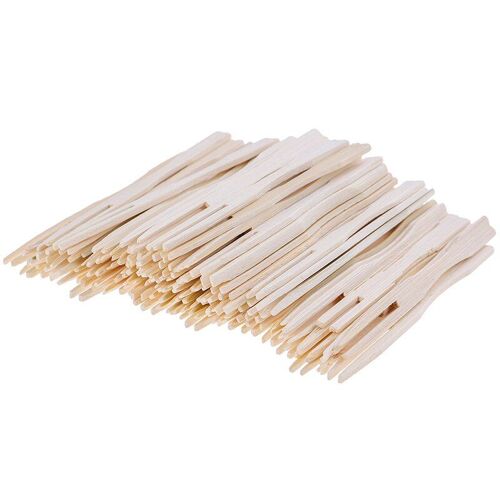 Ensemble de fourchettes à cocktail pour barbecue, en bambou, beige, pour fruits, 9cm, 100 pièces/ensemble