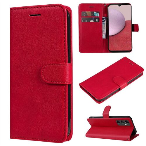Saturcase Coque Pour Samsung Galaxy A14 5g, Pu Cuir Magnétique Flip Portefeuille Support Porte-Carte Protecteur Housse Étui Avec Dragonne Pour Samsung Galaxy A14 5g (Rouge)