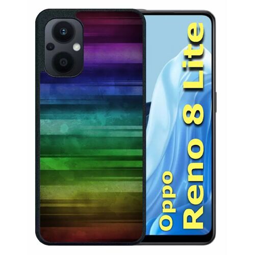 Coque pour oppo reno8 lite - drapeau gay pride rainbow grunge - silicone - noir