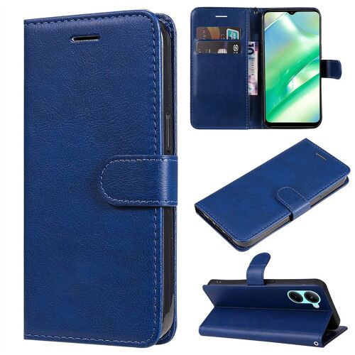 Saturcase Coque Pour Realme C33, Pu Cuir Magnétique Flip Portefeuille Support Porte-Carte Protecteur Housse Étui Avec Dragonne Pour Realme C33 (Bleu)
