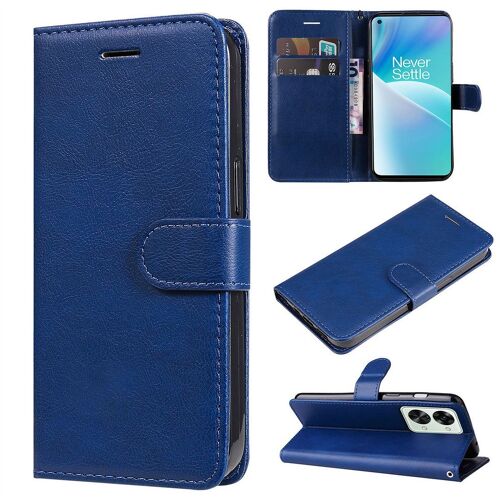 Saturcase Coque Pour Oneplus Nord 2t, Pu Cuir Magnétique Flip Portefeuille Support Porte-Carte Protecteur Housse Étui Avec Dragonne Pour Oneplus Nord 2t (Bleu)