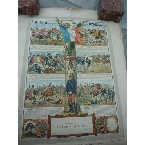 Planche Historique A La Gloire Du 15eme Dragons