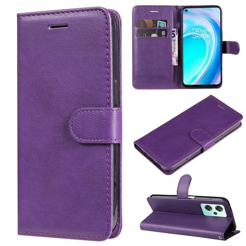 Saturcase Coque Pour Oneplus Nord Ce 2 Lite, Pu Cuir Magnétique Flip Portefeuille Support Porte-Carte Protecteur Housse Étui Avec Dragonne Pour Oneplus Nord Ce 2 Lite (Violet)