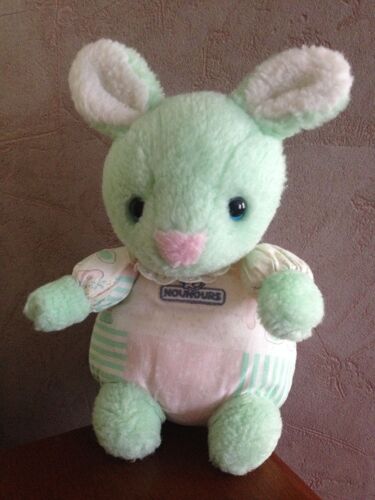 Doudou Boule Lapin Vert Et Blanc Nounours