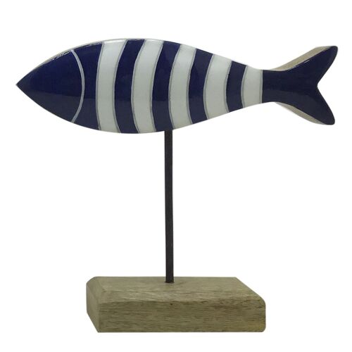 ORIGEN Home Decor Pez De Madera Marinero Azul - Figura de Sobremesa 18x20x5cm<br /><br />