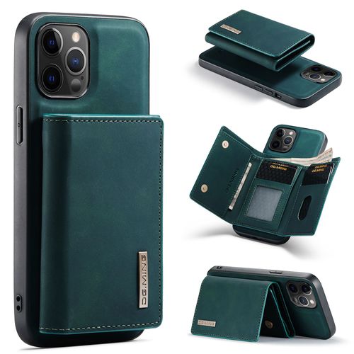 Coque Portefeuille Amovible Étuis Antichoc Rabat Housses Avec Fente Carte, Pu Cuir Portefeuille Etui En Pu Coque Pour Iphone 12 Pro - Vert