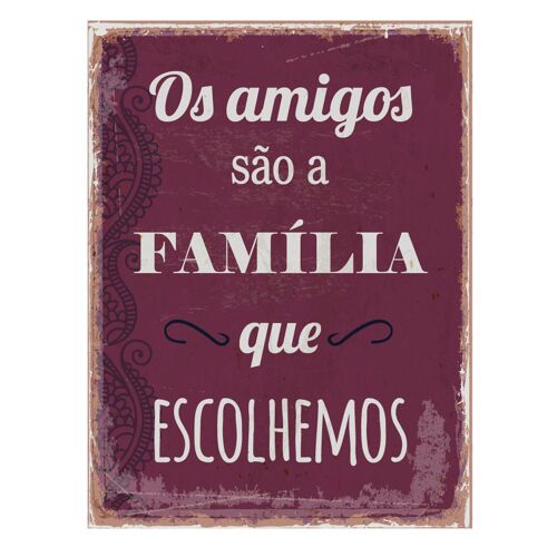 ORIGEN Home Decor Adornos pared portugues Placas Metal | Placa de Metal Rojo Rectangular - 33x25x1cm