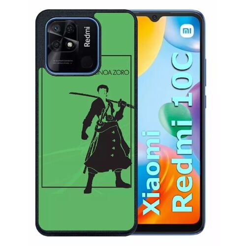 Coque pour redmi 10c - one piece roronoa zoro - silicone - noir
