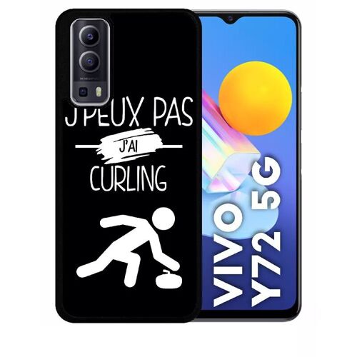 Coque vivo y72 5g - j peux pas j ai curling 2 - silicone - noir