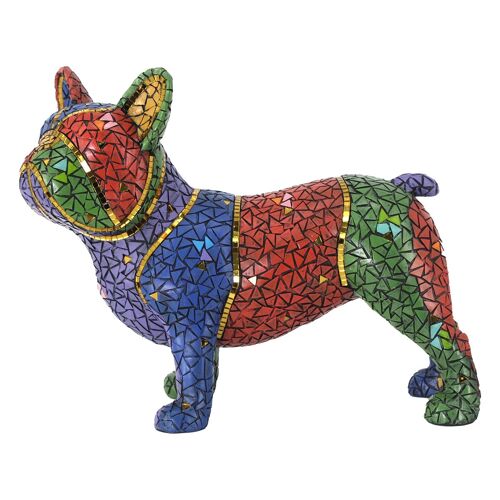 ORIGEN Home Decor Perro Bulldog Animales Figura de Perro Azul - 27x34x15cm<br /><br />