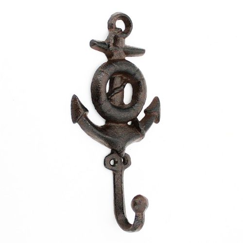 ORIGEN Home Decor Pecha Ancla 1 Pomo Percheros Gris - 20x10x5cm, Decoración Vintage de Metal<br /><br />