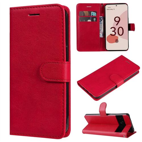 Saturcase Coque Pour Google Pixel 7 Pro, Pu Cuir Magnétique Flip Portefeuille Support Porte-Carte Protecteur Housse Étui Avec Dragonne Pour Google Pixel 7 Pro (Rouge)