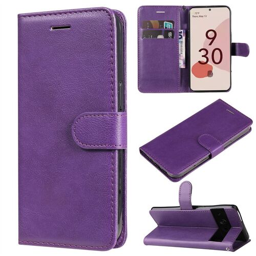 Saturcase Coque Pour Google Pixel 7 Pro, Pu Cuir Magnétique Flip Portefeuille Support Porte-Carte Protecteur Housse Étui Avec Dragonne Pour Google Pixel 7 Pro (Violet)