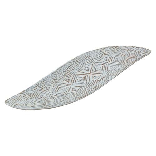 Signes Grimalt By SIGRIS - Plato decorativo Blanco de Resina | Bandeja de Decoración Bandeja Para Llaves Bandeja Vaciabolsillos 6x17x61cm