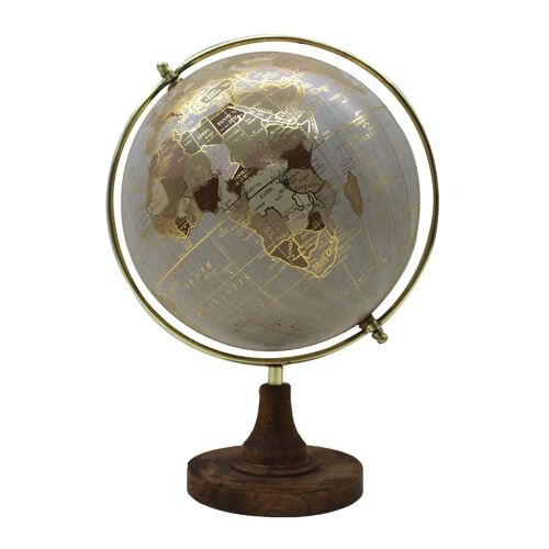 ORIGEN Home Decor Globo Globos Mundo Gris Redondo 32x23x20cm<br /><br />