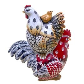 ORIGEN Home Decor Gallo Gallina Pollito Animales Figura de Gallina Rojo 16x14x7cm<br /><br />