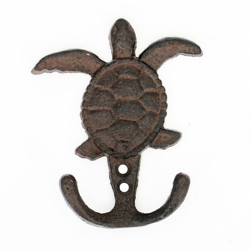 ORIGEN Home Decor Percha Tortuga 2 Pomos Percheros Gris Hierro Colado Vintage - 12x10x3cm<br /><br />