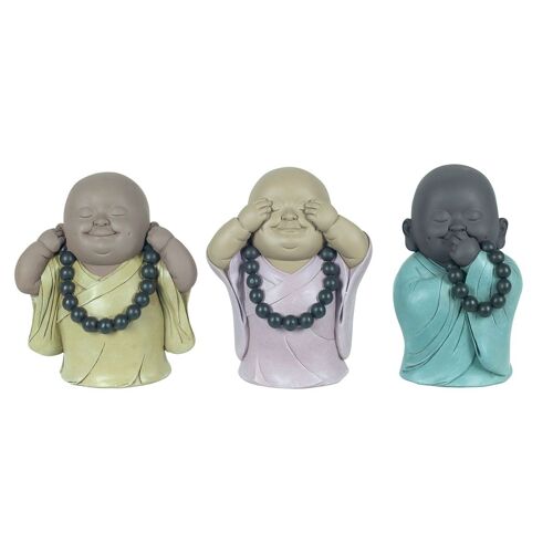 By SIGRIS Budas con Collar De Las Tres Virtudes Incluye 3 Unidades Figuras Budas Colección Oriental Decor And Go