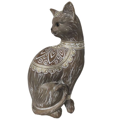 ORIGEN Home Decor Gato Plateado - Figura de Gato Animales 29x15x11cm<br /><br />