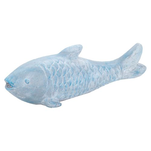 ORIGEN Home Decor Adorno Pez | Figura de Pez Blanco - 49x17x15cm
