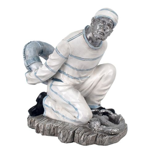 By SIGRIS Figura Marinera Blanco de Resina 24*23*15cm