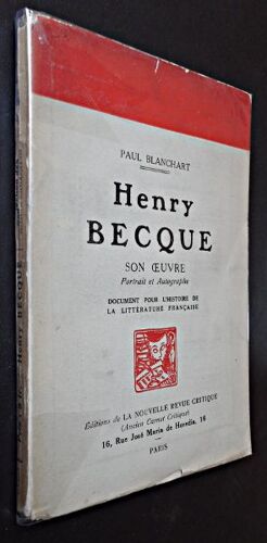 Henri Becque, Son Oeuvre