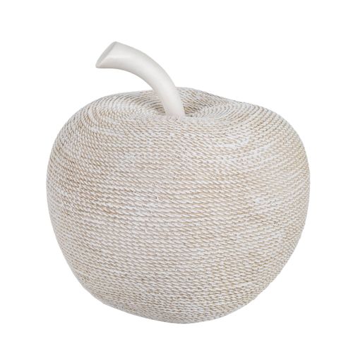 Signes Grimalt By SIGRIS - Manzana decorativa Blanco de Resina | Figura de Manzana Decoracion Mesa Decoración Creativa 22x20x20cm