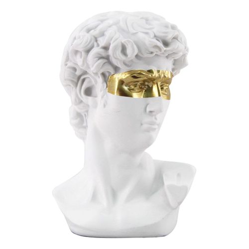 Signes Grimalt By SIGRIS - Figura Busto David Blanco Blanco de Resina | Figura de Persona Figuras Decorativas Decoracion Salon 15x9x10cm