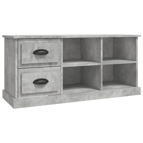 vidaXL Meuble TV gris béton 102x35,5x47,5 cm bois d'ingénierie