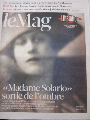 Libération Supplément Le Mag Du 07/11/09 : Madame Solario / B.D. : Luz & Sonic Youth / Chen Jiagang