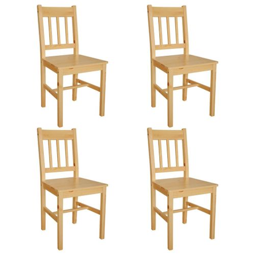 Lot De 4 Chaises De Salle À Manger Cuisine Style Rustique En Bois De Pin Cds021329