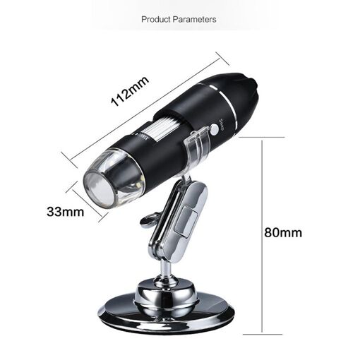 Microscope Numérique Usb Hd 1600x, 1 Ensemble, Microscope Électronique, Caméra Vidéo, Loupe Usb + Règle De Calibrage, 8 Lumières Led