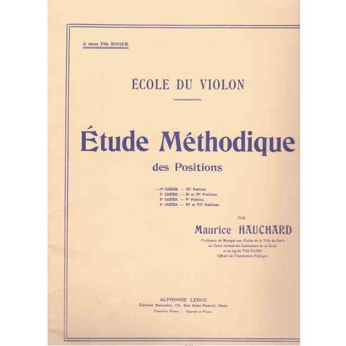 Etudes Méthodiques Des Positions Violon Volume 1 : 3e Position