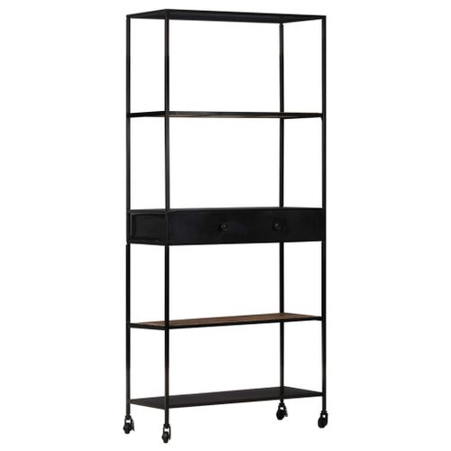 Vidaxl Bibliothèque 80x35x180 Cm Bois De Manguier Brut Et Fer