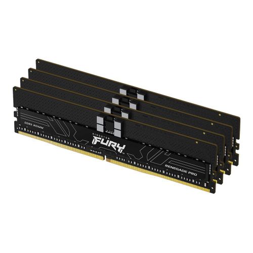 Kingston FURY Renegade Pro - DDR5 - kit - 128 Go: 4 x 32 Go - DIMM 288 broches - 4800 MHz / PC5-38400 - CL36 - 1.1 V - mémoire enregistré - on-die ECC - noir