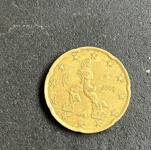 Pièce 20 Centimes Italie 2002 Rare