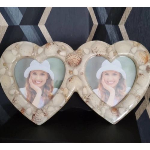 Cadre photo double coeur