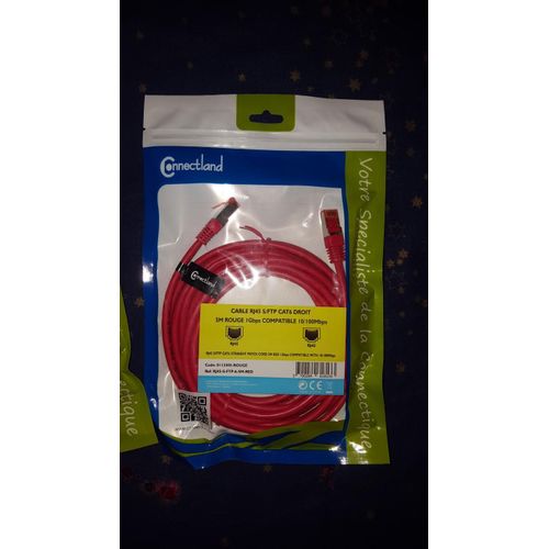cables RJ45 S/FTP cat6 droit - 5 mètres rouge / Gbps compatible 10/100Mbbps