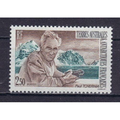 Terres Australes Et Antarctiques Francaises 1992 (Taaf) : Hommage À Paul Tchernia : Portrait Et Banquise - Timbre 2 F. 50  Brun Et Vert-Bleu Neuf **