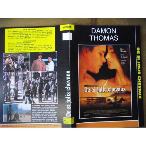 Tv Video.Jaquette Du Film.De Si Jolis Chevaux.(Western).Réalisation Billy Bob Thornton Avec Matt Damon Henry Thomas Penélope Cruz Lucas Black