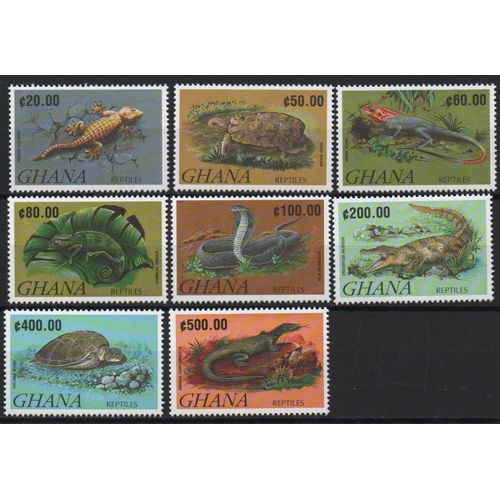 Ghana Timbres Animaux : Les Reptiles 1991