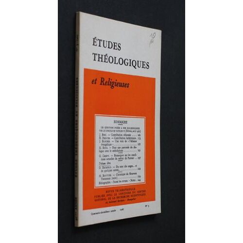 Etudes Théologiques Et Religieuses N°3 Année 1967