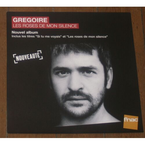 Rare Plv Souple 30x30cm Gregoire Les Roses De Mon Silence / Magasins Fnac