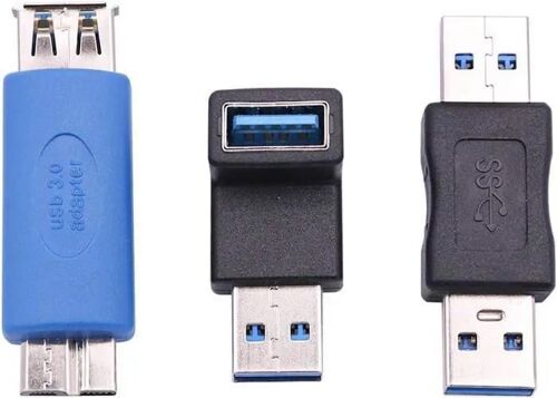 Adaptateur USB 3.0 - UNDERSCORE - Mâle/Mâle - 5 Gbps - Rétrocompatible USB 2.0 - Noir.