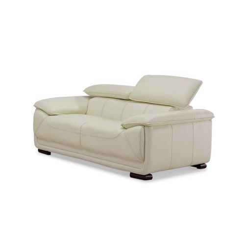 Canapé 2 Places En Cuir Macelo - Ivoire