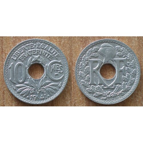 France 10 Centimes 1941 Neuve Avec Point A Date Et Ctmes Souligné Lindauer Piece Centime En Franc Francs