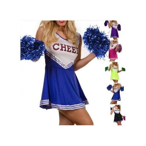 Costume Cheerleader - Uniforme Pom Pom Girl - Extra Large - Xl - Rose