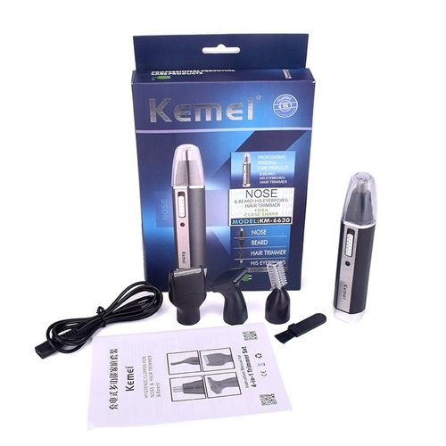 Tondeuse Électrique Rechargeable 4 En 1 Pour Hommes Et Femmes, Rasoir Indolore Pour Le Nez Et Les Oreilles, Idéal Pour Couper Les Cheveux, Les Favoris, Les Sourcils Et La Barbe - Noir Avec Boîte